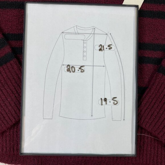 Ana A New Approach Womens Burgundy Red Black Striped V-Neck Sweater Size Small - Picture 4 of 4